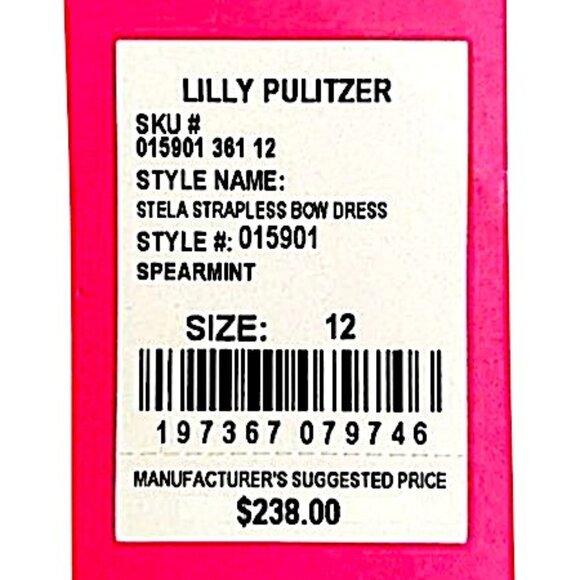 Lilly Pulitzer Stela Strapless Dress in Spearmint NWT - Size 12 - Picture 8 of 9
